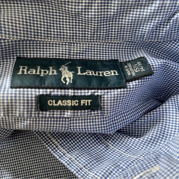 Ralph Lauren Classic Fit Men's Button Down Long Sleeve Shirt size 15 1/2 34/35 - Picture 5 of 8
